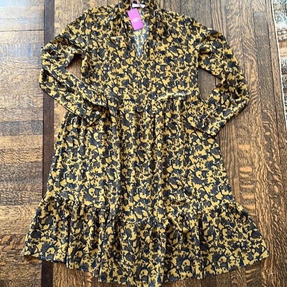 NWT Zanetti 1965 Italy Liberty of London Ruffle Tiered Boho Dress Size S Navy - Picture 6 of 15